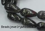 CDB203 15.5 inches 10*20mm teardrop natural dragon blood jasper beads