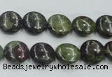 CDB206 15.5 inches 12mm flat round natural dragon blood jasper beads