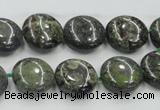 CDB207 15.5 inches 14mm flat round natural dragon blood jasper beads