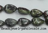 CDB215 15.5 inches 10*14mm flat teardrop natural dragon blood jasper beads