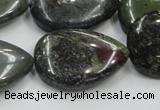 CDB219 15.5 inches 22*30mm flat teardrop natural dragon blood jasper beads