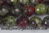 CDB332 15.5 inches 12mm faceted round A grade dragon blood jasper beads