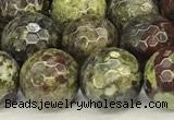 CDB351 15 inches 8mm faceted round dragon blood jasper beads