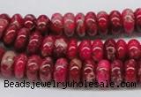 CDE07 15.5 inches 5*10mm rondelle dyed sea sediment jasper beads