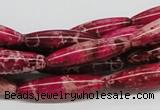 CDE10 15.5 inches 8*30mm rice dyed sea sediment jasper beads