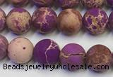 CDE1021 15.5 inches 6mm round matte sea sediment jasper beads