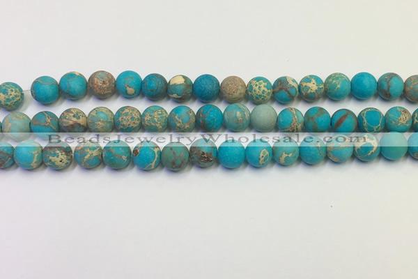 CDE1026 15.5 inches 6mm round matte sea sediment jasper beads