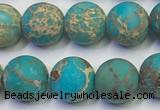 CDE1027 15.5 inches 8mm round matte sea sediment jasper beads