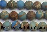 CDE1030 15.5 inches 4mm round matte sea sediment jasper beads