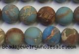 CDE1031 15.5 inches 6mm round matte sea sediment jasper beads