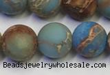 CDE1033 15.5 inches 10mm round matte sea sediment jasper beads