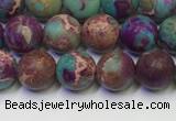 CDE1035 15.5 inches 4mm round matte sea sediment jasper beads