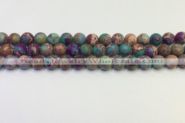 CDE1036 15.5 inches 6mm round matte sea sediment jasper beads