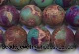 CDE1037 15.5 inches 8mm round matte sea sediment jasper beads