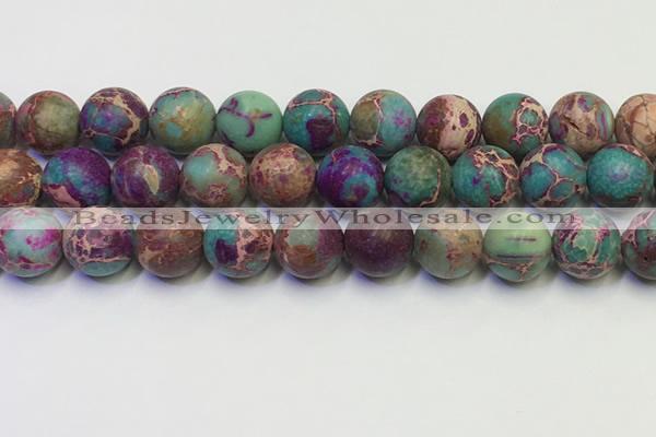 CDE1039 15.5 inches 12mm round matte sea sediment jasper beads