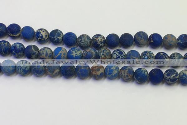 CDE1043 15.5 inches 10mm round matte sea sediment jasper beads