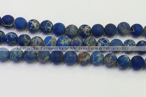 CDE1044 15.5 inches 12mm round matte sea sediment jasper beads