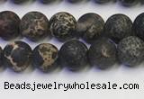 CDE1045 15.5 inches 4mm round matte sea sediment jasper beads