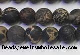 CDE1046 15.5 inches 6mm round matte sea sediment jasper beads