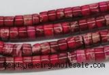 CDE11 15.5 inches 4*6mm cylinder dyed sea sediment jasper beads