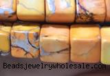 CDE1110 15.5 inches 8*8mm cube sea sediment jasper beads