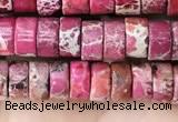 CDE1232 15.5 inches 3*6mm heishi sea sediment jasper beads