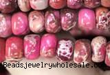 CDE1264 15.5 inches 4*6mm rondelle sea sediment jasper beads