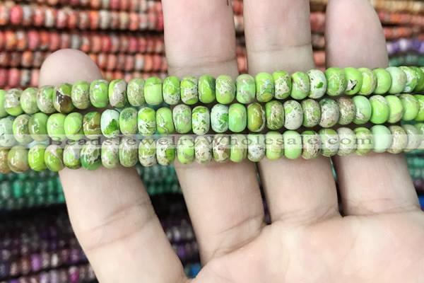 CDE1268 15.5 inches 4*6mm rondelle sea sediment jasper beads