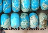 CDE1280 15.5 inches 6*10mm rondelle sea sediment jasper beads