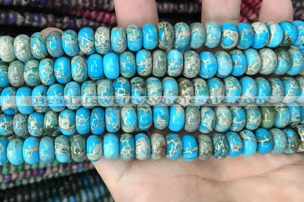 CDE1280 15.5 inches 6*10mm rondelle sea sediment jasper beads