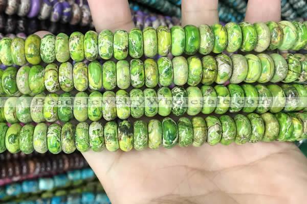 CDE1291 15.5 inches 6*12mm rondelle sea sediment jasper beads