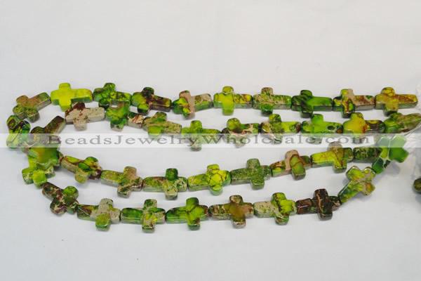 CDE131 15.5 inches 15*20mm cross dyed sea sediment jasper beads