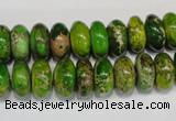 CDE135 15.5 inches 6*12mm rondelle dyed sea sediment jasper beads