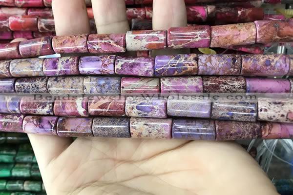 CDE1351 15.5 inches 8*16mm tube sea sediment jasper beads