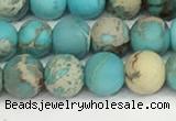 CDE1377 15.5 inches 6mm round matte sea sediment jasper beads