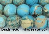 CDE1378 15.5 inches 8mm round matte sea sediment jasper beads