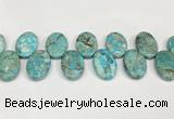 CDE1410 Top drilled 20*30mm oval sea sediment jasper beads