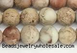 CDE1414 15.5 inches 6mm round matte natural sea sediment jasper beads