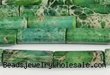 CDE1427 15.5 inches 4*13mm tube sea sediment jasper beads wholesale