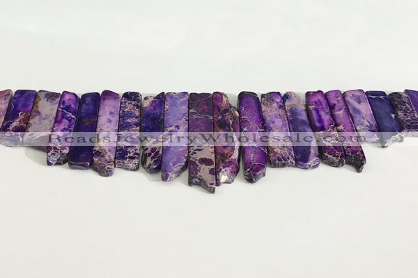 CDE1451 Top drilled 8*15mm - 10*60mm sticks sea sediment jasper beads