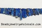 CDE1455 Top drilled 8*15mm - 10*60mm sticks sea sediment jasper beads