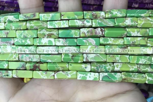 CDE1490 15.5 inches 4*13mm cuboid synthetic sea sediment jasper beads