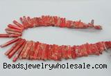 CDE1509 Top drilled 5*15mm - 6*55mm sticks sea sediment jasper beads