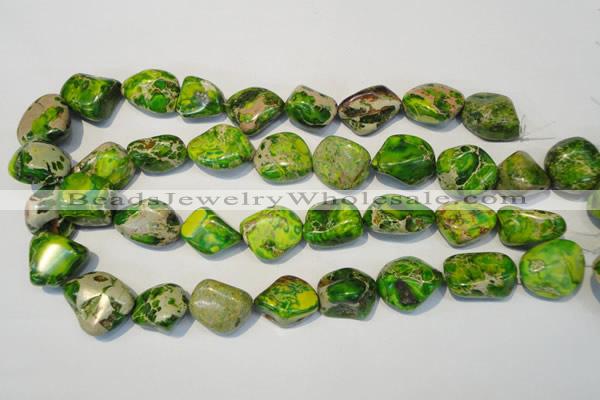 CDE154 15.5 inches 15*20mm nugget dyed sea sediment jasper beads