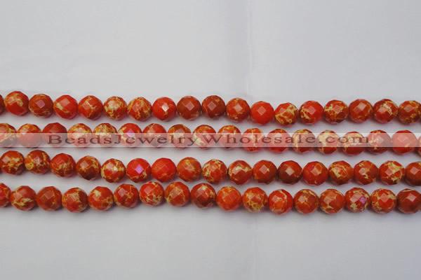 CDE2101 15.5 inches 8mm faceted round dyed sea sediment jasper beads