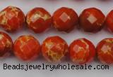 CDE2102 15.5 inches 10mm faceted round dyed sea sediment jasper beads