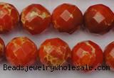 CDE2105 15.5 inches 16mm faceted round dyed sea sediment jasper beads