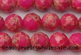 CDE2111 15.5 inches 8mm faceted round dyed sea sediment jasper beads