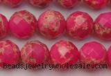 CDE2113 15.5 inches 12mm faceted round dyed sea sediment jasper beads