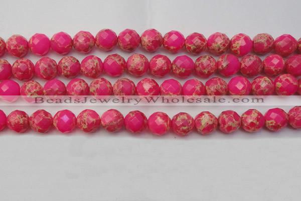 CDE2115 15.5 inches 16mm faceted round dyed sea sediment jasper beads